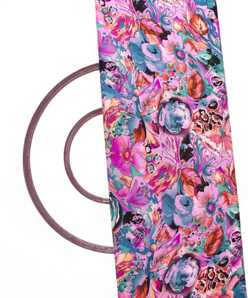Pink Colour Floral Print Crepe Fabric